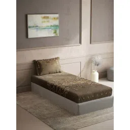 DDecor Brown Cotton 150 TC Single Size Bedsheet With Pillow Cover-picture-26