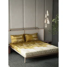 DDecor Esteem Collection White 210 TC Pure Cotton Super King Bedsheet Set-2.74 m x 2.74 m-picture-20