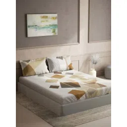 DDecor Geometric Brown 136 TC Cotton King Bedsheet with 2 Pillow Covers-picture-46