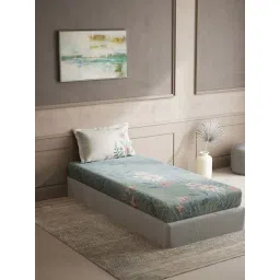 DDecor Green Cotton 150 TC Single Size Bedsheet With Pillow Cover-picture-32