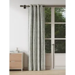 DDecor Grey Floral Polyester 9 ft Long Door Curtain-picture-28