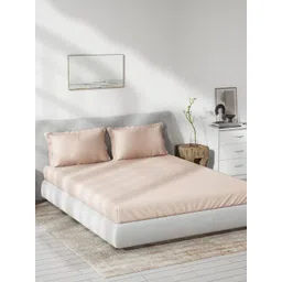 DDecor Live Beautiful Pink Cotton 180 TC King Bedsheet with 2 Pillow Covers-picture-26