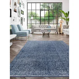 DDecor Navy Blue Solid Anti-Skid Polyester Carpet-image-19