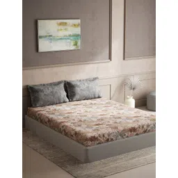 DDecor Pink & White Floral Cotton 144 TC Queen Bedsheet with 2 Pillow Covers-picture-31