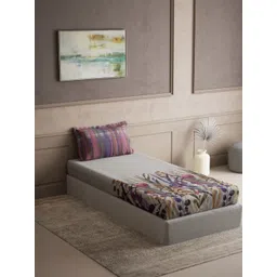 DDecor Purple & Grey Floral 144 TC Single Bedsheet with 1 Pillow Covers-picture-18