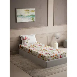 DDecor Radiance Red Printed Pure Cotton 144 TC Single Bedsheet Set 1.52 m x 2.24 m-picture-33