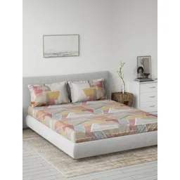 DDecor Red & Blue Printed 144 TC King Bedsheet Set-2.29m x 2.74m-picture-33