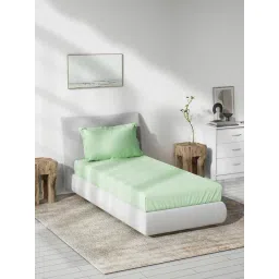 DDecor Solid Green 180 TC Cotton Single Bedsheet with 1 Pillow Cover-picture-32