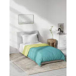 DDecor Turquoise Blue & Fluorescent Green Mild Winter Cotton 150 GSM Single Bed Quilt-picture-39