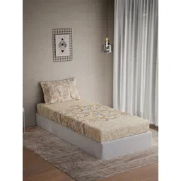 DDecor Vega Beige & Grey Printed Cotton 144 TC Single Bedsheet Set 2.24 m x 1.52 m-picture-27