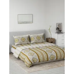 DDecor Yellow & White Printed Mild Winter Pure Cotton Double King Regular Bedding Set-picture-18