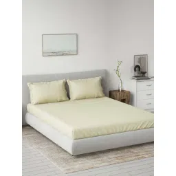 DDecor Yellow Cotton 180TC Bedsheet with 2 Pillow Cover-picture-39