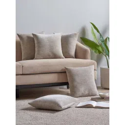 Ddecor Live Beautiful Beige Polyester Cushion Covers - Set of 5-picture-48
