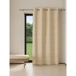 ddecor live beautiful DDecor Poly fill Abstract Beige 9 ft Blackout Long Door Curtain-picture-11