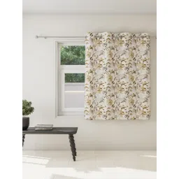 ddecor live beautiful DDecor Poly fill Floral Beige 5 ft Room Darkening Window Curtain-picture-12
