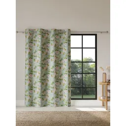 ddecor live beautiful DDecor Poly fill Floral Blue 9 ft Room Darkening Long Door Curtain-picture-19