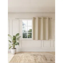 ddecor live beautiful DDecor Poly fill Solid Beige 5 ft Room Darkening Window Curtain-picture-37