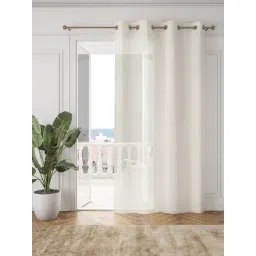 ddecor live beautiful DDecor Poly fill Solid White 7 ft Sheer Door Curtain-picture-25