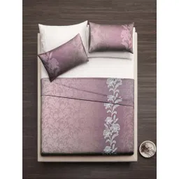 Ddecor Live beautiful Insignia Purple 210 TC Cotton King Bedsheet with 2 Pillow Covers-picture-30