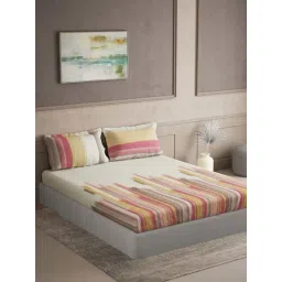 Ddecor Live beautiful Maxima Pink 180 TC Cotton King Bedsheet with 2 Pillow Covers-picture-40