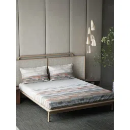 DDECOR Live beautiful Pink Cotton Contemporary 210 TC Double Flat Bedsheet with 2 Pillow Covers-picture-32