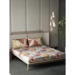 DDECOR Live beautiful Pink Cotton Contemporary 210 TC Double Flat Bedsheet with 2 Pillow Covers-picture-30