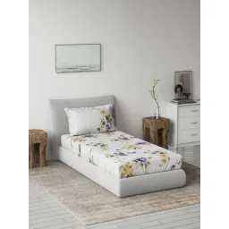 Ddecor Live beautiful Radiance Purple 144 TC Cotton Single Bedsheet with 1 Pillow Cover-picture-27