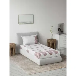 Ddecor Live beautiful Radiance Purple 144 TC Cotton Single Bedsheet with 1 Pillow Cover-picture-28