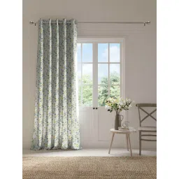 Ddecor Live Beautiful Yellow & Blue Polyester 9Ft Long Door Room Darkening Curtain-image-7