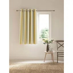 Ddecor Live Beautiful Yellow Polyester 5Ft Window Room Darkening Curtain-image-2