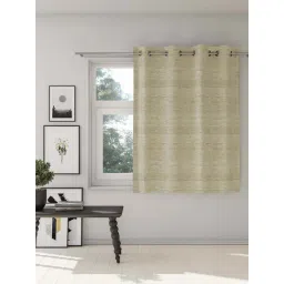 DDECOR Live beautiful Yellow Polyester Window Room Darkening Curtain - 5 Ft-image-1