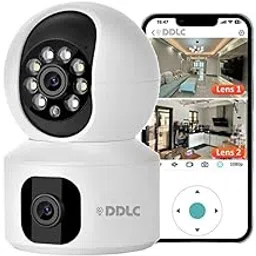 DDLC 3MP Dual Lens Wireless WiFi Smart CCTV Camera | Ultra HD View | Double Side View | Two Way Talk | Motion Detection |Support Upto 128gb sd Card (2023 Double Camera)-image-2