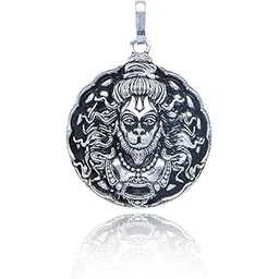 de flossy silver 925 Sterling Silver Hanuman Pendant | Pure Silver Religious Locket for Men & Women | Spiritual Bajrang Bali Jewelry for Gifting-picture-18