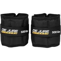 De Jure Fitness Adjustable Ankle & Wrist Weights Pair (0.5KG x 2) for Men & Women | Strength Training, Walking, Running, Workout, Yoga | Comfortable, Durable | Black – 1KG-picture-13