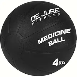 DE JURE FITNESS Medicine Ball | Rubber Exercise Ball with Textured Grip | Full Body Workout Ball for Core Strength, Balance, Functional Training | Upper & Lower Body Home Gym Equipment (4 KG)-picture-27