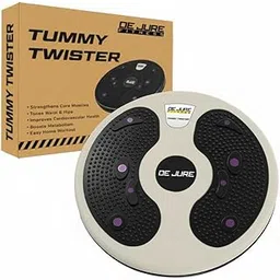 De Jure Fitness Tummy Twister & Abs Trimmer | Exercise Roller & Waist Shaper for Men & Women | Non-Slip Home Workout Equipment for Weight Loss & Core Training (Black)-picture-22