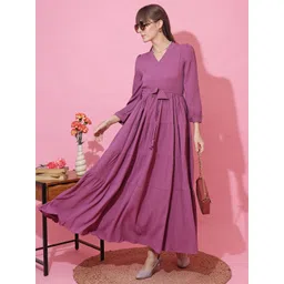 De La Moda Women Tiered Fit & Flare Maxi Dress-picture-34