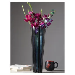 De Maison Decor Allure Radiant Metal Hue Vase Blue-picture-17