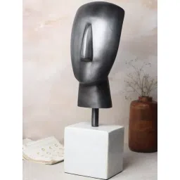 De Maison Decor Black Aluminium Antique Marble Muse Visage In With White Marble-picture-28