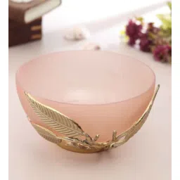 de maison decor Enchanted Vine Glass Bowl in Peach & Gold-picture-11