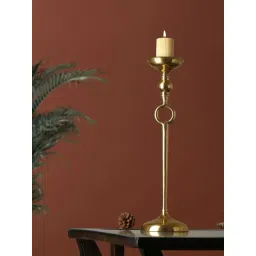 De Maison Decor Gold Aluminium Abstract Large Pillar Candle Holder-picture-42