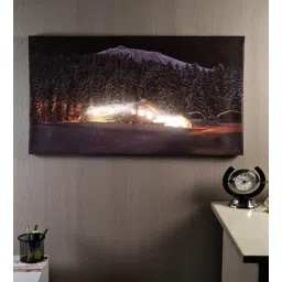 de maison decor Golden Retreat Illuminated Cabin Wall Art-picture-10