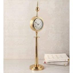 de maison decor Majestic Spire Gold Aluminium Table Clock-picture-12