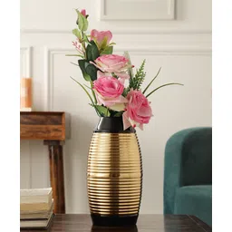 De Maison Decor Regal Black and Gold Banded Enamel Vase-picture-16