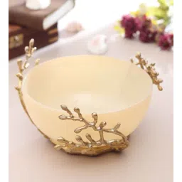 de maison decor Vincent Glass Bowl in cream & Gold-picture-26