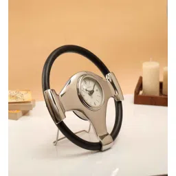 de maison decor Wheel Silver Aluminium Table Clock-picture-11