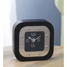 Denki Silver Iron Table Clock-image-7