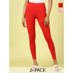 De Moza Pack Of 2 Women Ankle Length Leggings-picture-34