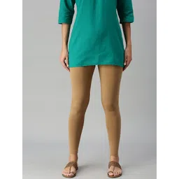 De Moza Women Beige Solid Ankle-Length Leggings-picture-31