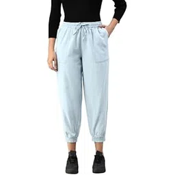 de moza Women Jogger Woven Bottom Solid Cotton-picture-13